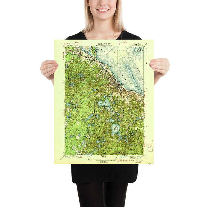 Old Map of Plymouth, Massachusetts by USGS, 1939 – Duxbury, Kingston & Plymouth Bay