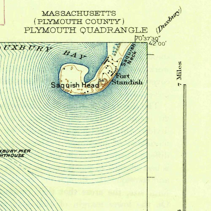 Old Map of Plymouth, Massachusetts by USGS, 1939 – Duxbury, Kingston & Plymouth Bay