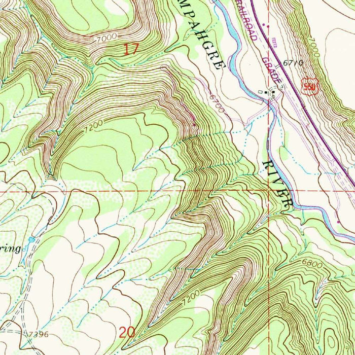 Old Map of Ridgway, Colorado by USGS, 1967 – Uncompahgre River & San Juan Mountains