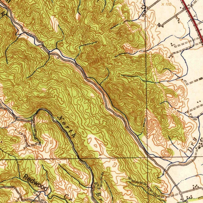 Old Map of Sonoma, California by USGS, 1942 – Napa, Yountville & Napa River