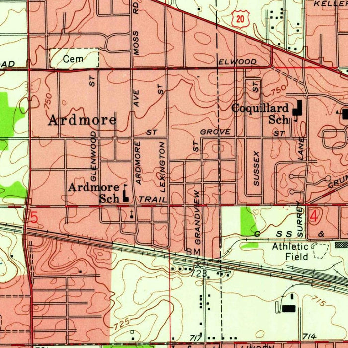 Old Map of South Bend, Indiana, 1958 by USGS – Mishawaka, University of Notre Dame & St. Joseph River