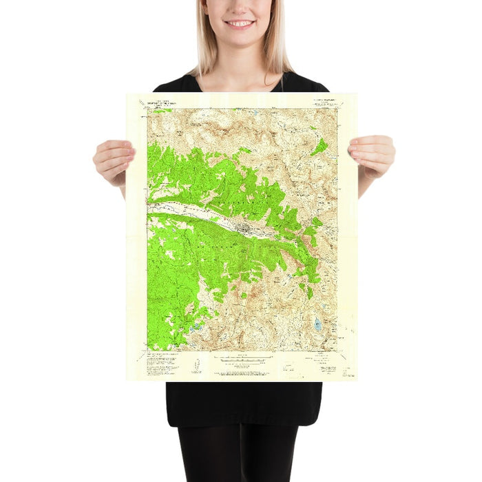 Old Map of Telluride, Colorado, 1955 by USGS – San Juan Mountains & Bridal Veil Falls