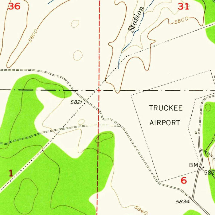 Old Map of Truckee, California by USGS, 1955 – Donner Lake, Donner Pass & Martis Valley