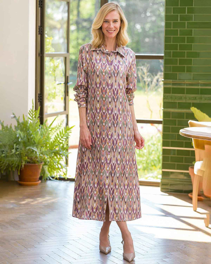 Olivia Patterned TENCEL™ Long Sleeve Shirt Dress - Image 2 - Country Collection