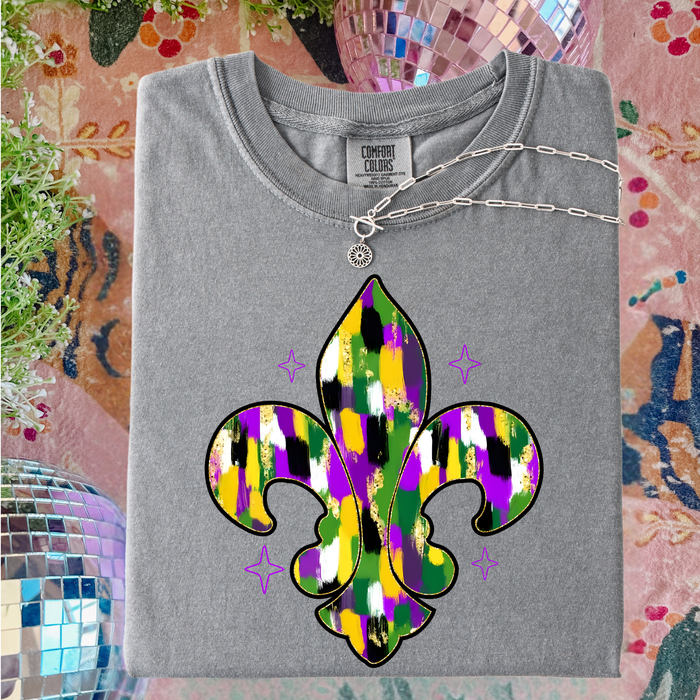 Paint Stroke Fleur De Lis Graphic Tee