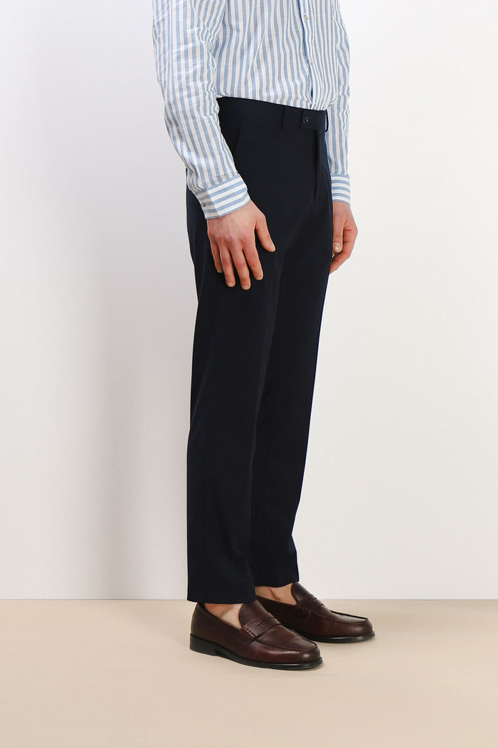 PANTALONE DA ABITO SENZA RISVOLTO BLEU