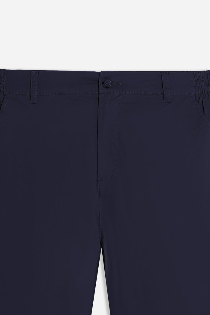 PANTALONE IN TWILL CON ELASTICO NEI FIANCHI BLEU