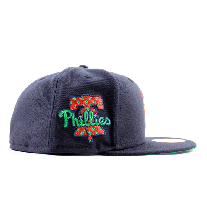 Philadelphia Phillies Liberty Bell Patch 59Fifty New Era Fitted Hat (Navy and Green Under Brim)