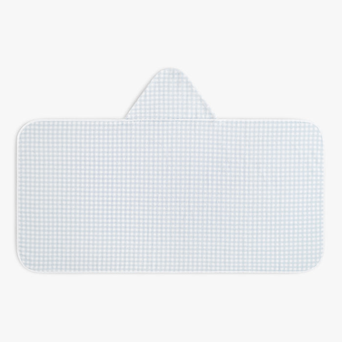 Hooded children's towel in Picnic Gingham - Blue