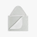 Children's hooded towel in Picnic Gingham - Green