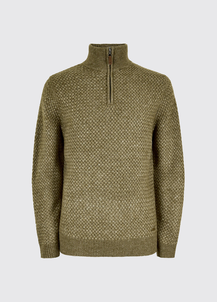 Power Men's Zip neck sweater - Dusky Green