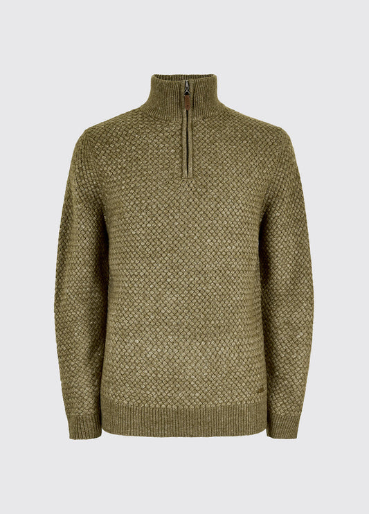 Power Men's Zip neck sweater - Dusky Green