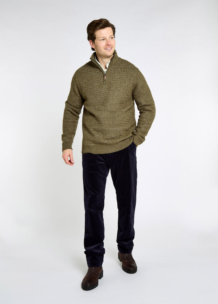 Power Men's Zip neck sweater - Dusky Green