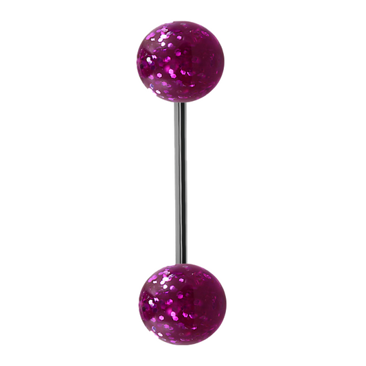 14g Purple Acrylic Tongue Bar 14 Gauge / Surgical Steel / Purple Barbell