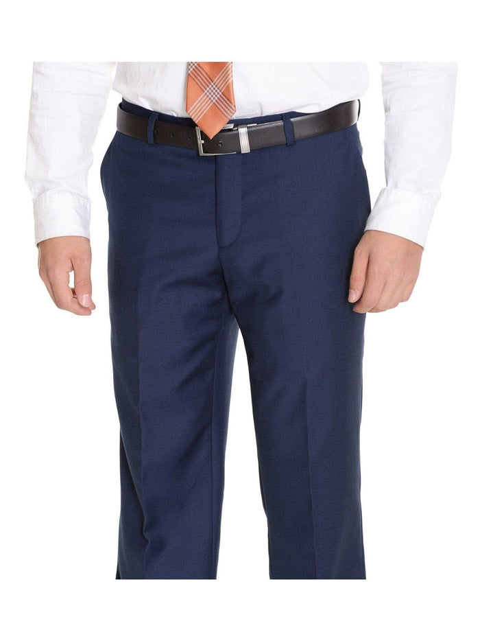 Raphael Classic Fit Solid Blue Two Button Wool Suit - The Suit Depot