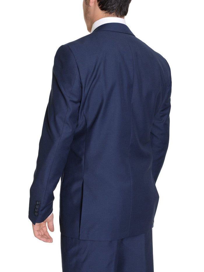Raphael Classic Fit Solid Blue Two Button Wool Suit - The Suit Depot