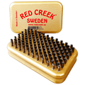 A product picture of the Red Creek Ultrafine Straight Steel Gold Hand Brush