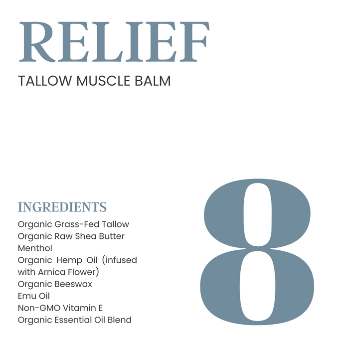 Relief Tallow Organic Tallow Balm [Hemp + Arnica + Emu Oil]