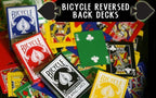 Reversed Back Bicycle Card Decks: Green / Blue / Black / Red / Yellow / Orange / Pink and Purple!