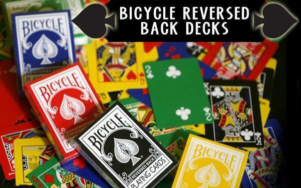 Reversed Back Bicycle Card Decks: Green / Blue / Black / Red / Yellow / Orange / Pink and Purple!