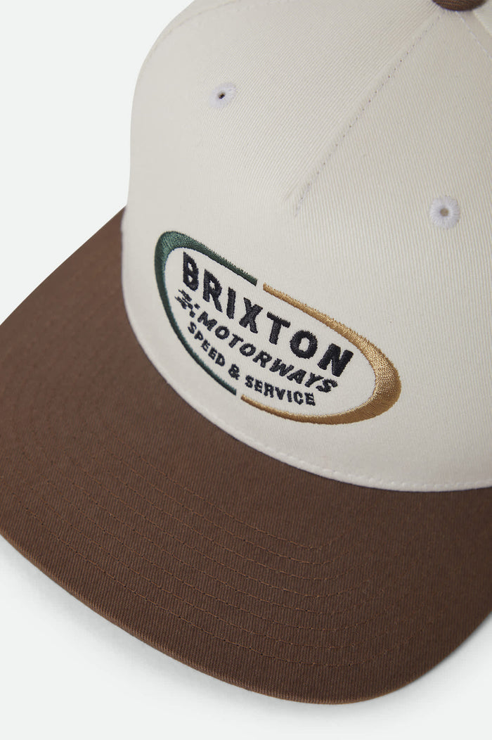 Unisex Rhett Snapback in the color Off White/Pinecone Brown - Additional Laydown image