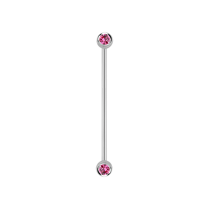14g Surgical steel Industrial barbell Rose 35mm / Surgical Steel / Rose Barbell