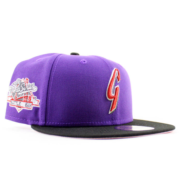 San Francisco Giants 1989 Battle of the bay New Era 59Fifty Fitted Hat (Purple Black Pink Under Brim)
