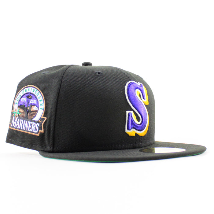 Seattle Mariners 30TH Anniversary New Era 59Fifty Fitted Hat (Black Green Under Brim)