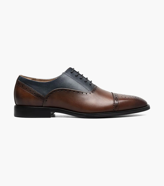 Stacy Adams Reynolds Mens Brown Navy Lace-up Casual Shoes