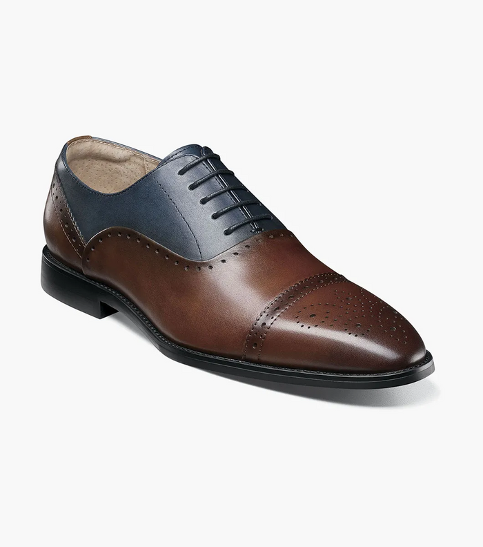 Stacy Adams Reynolds Mens Brown Navy Lace-up Casual Shoes