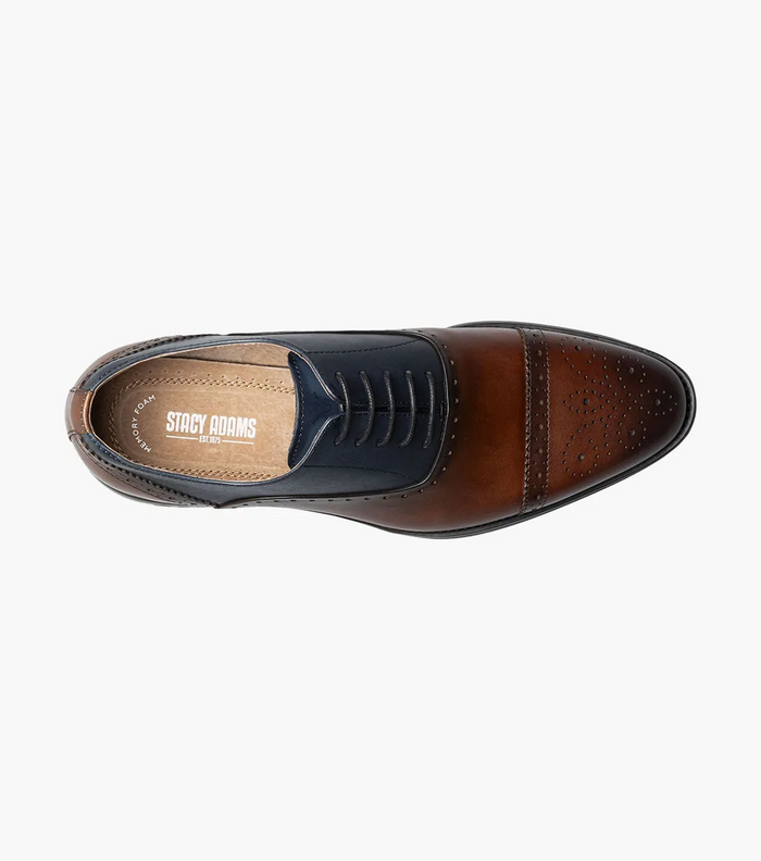 Stacy Adams Reynolds Mens Brown Navy Lace-up Casual Shoes