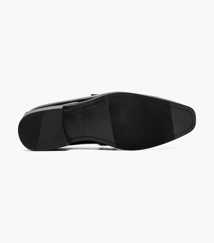 Stacy Adams Spratley Mens Black Slip-on Moc Toe Patent & Velour Dress Shoes - The Suit Depot