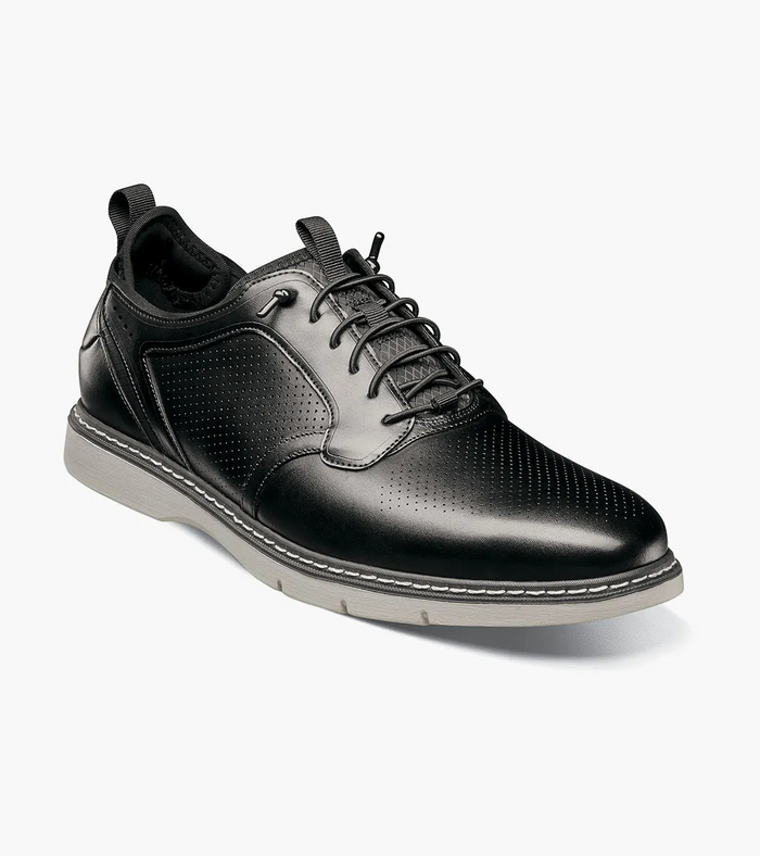Stacy Adams Sync Mens Black Elastic Lace-up Casual Shoes
