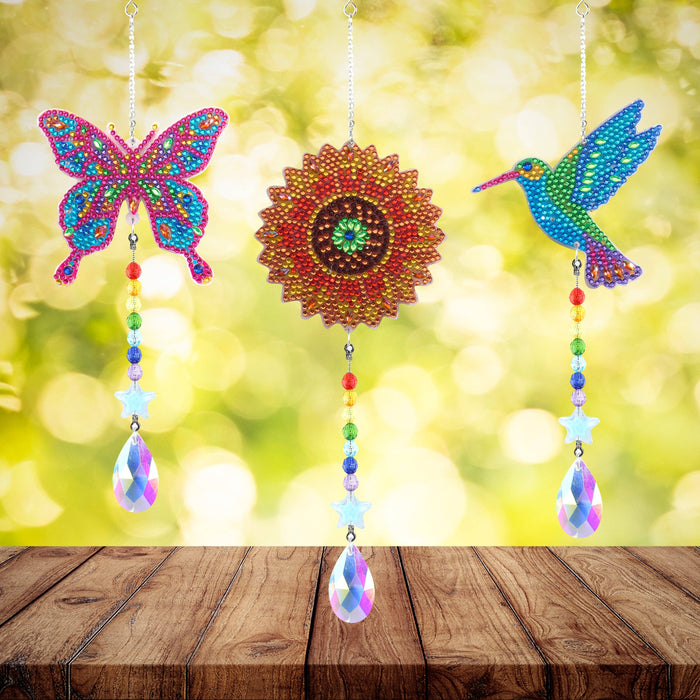 Suncatchers - Hummingbird/Sunflower/Butterfly - Diamond Art Club DIY Kit