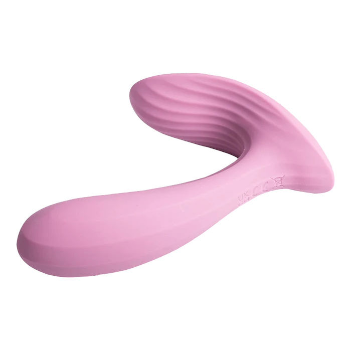 Svakom Erica rosa ergonomisk vibratør i silikon med Y-formet design og teksturert overflate