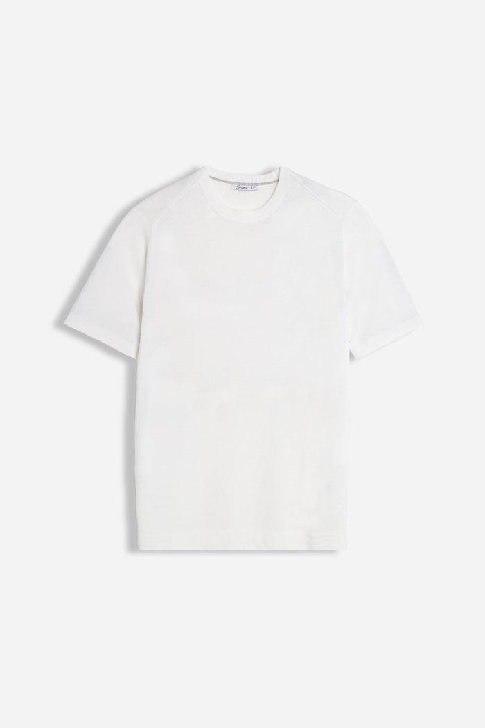 T-SHIRT GIRCOLLO IN MAGLINA BIANCO