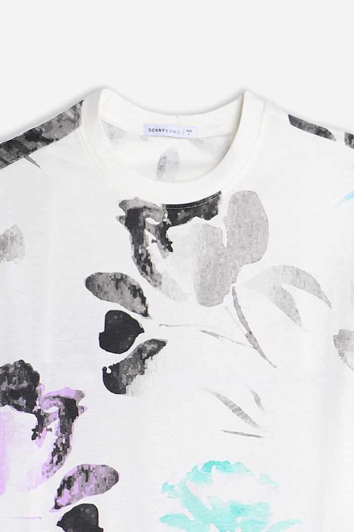 T-SHIRT GIROCOLLO FANTASIA F BIANCO