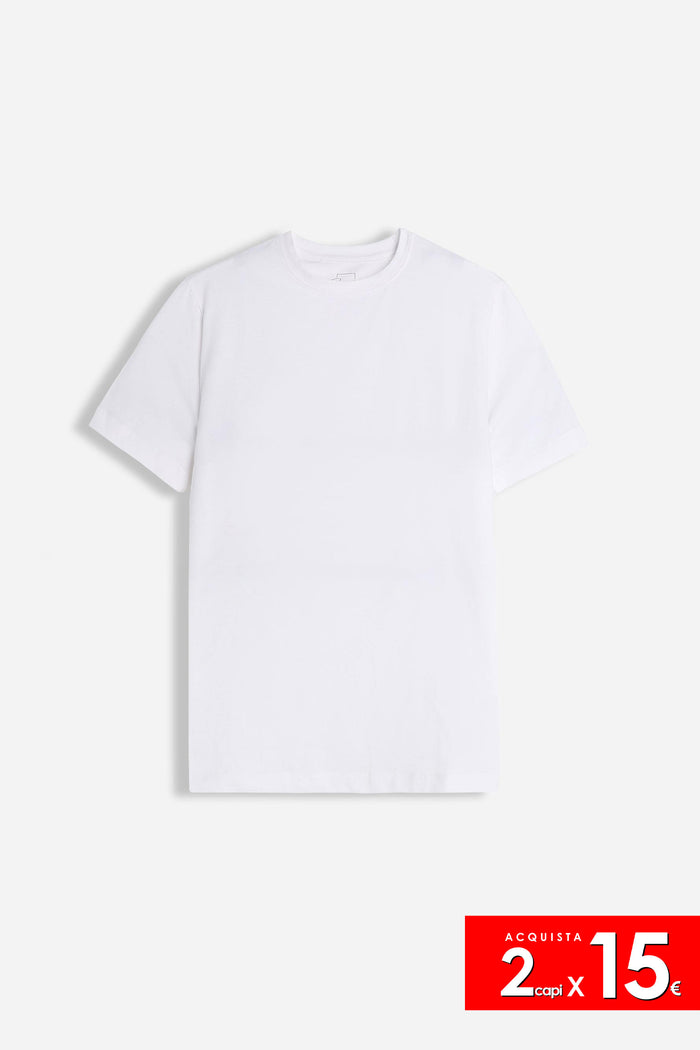 T-SHIRT GIROCOLLO MANICA CORTA BIANCO
