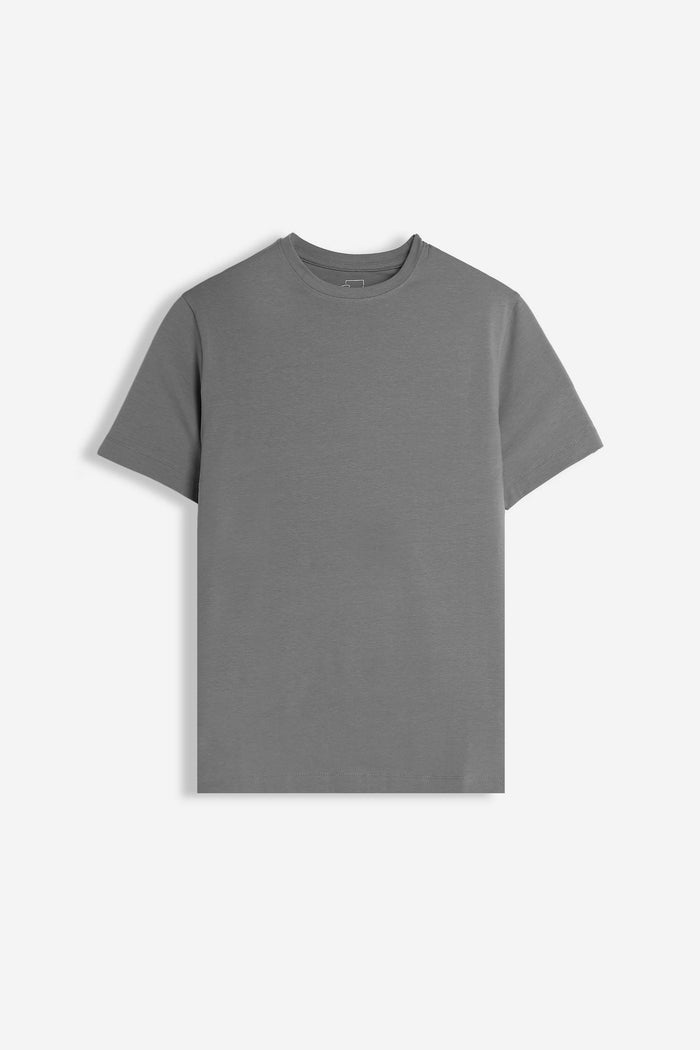 T-SHIRT GIROCOLLO MANICA CORTA GRIGIO SCURO