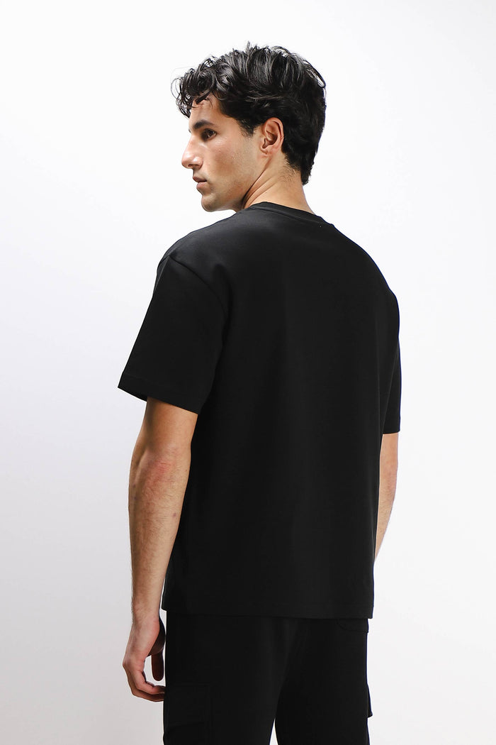T-SHIRT GIROCOLLO OVER FIT NERO