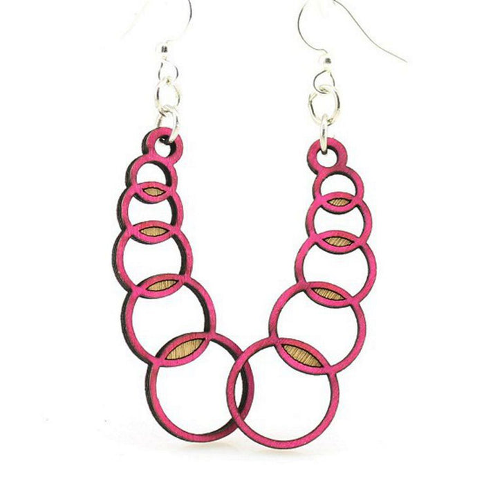 Venn diagram overlapping circle earrings, eco-friendly jewelry made in USA