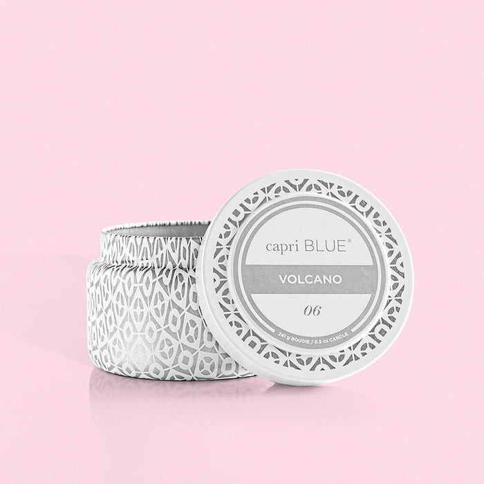 White Printed Travel Tin 8.5oz DISCONTINUED