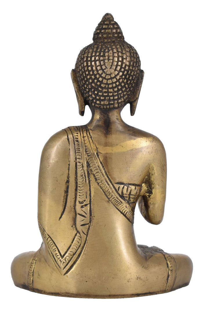 White Whale Brass Buddha Statue Yoga Murti for Home Decor Entrance Office Table Living Room Meditation Luck Gift Feng Shui