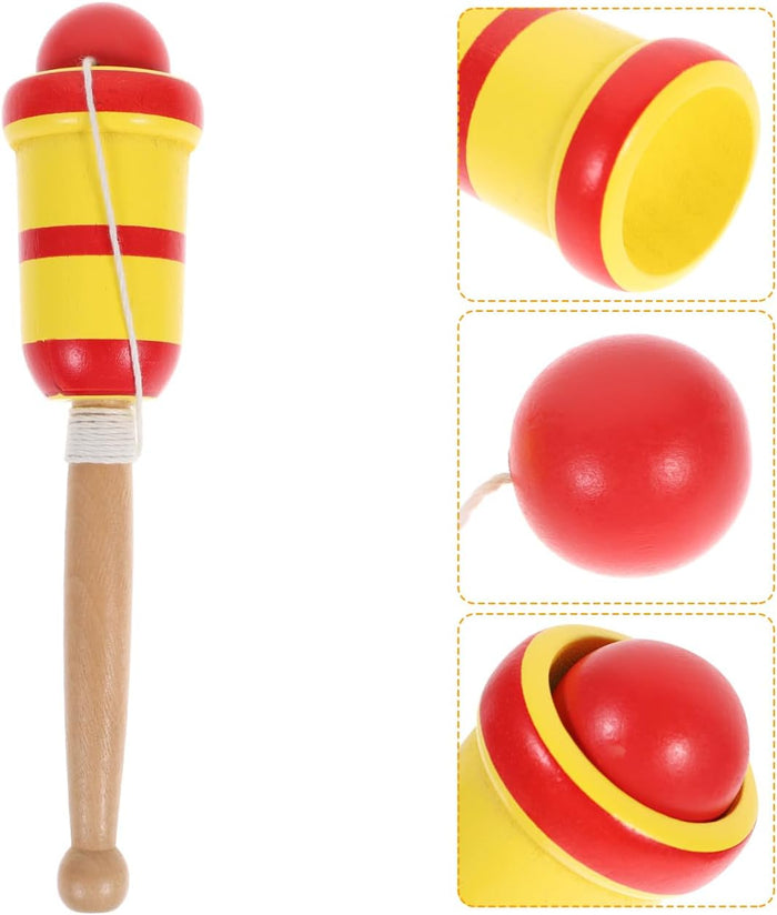Wooden Catch Ball, Retro Toys - No Batteries Required - Two Colors Available - Unisex Children Novelty Game