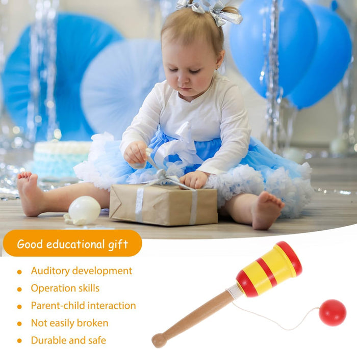 Wooden Catch Ball, Retro Toys - No Batteries Required - Two Colors Available - Unisex Children Novelty Game